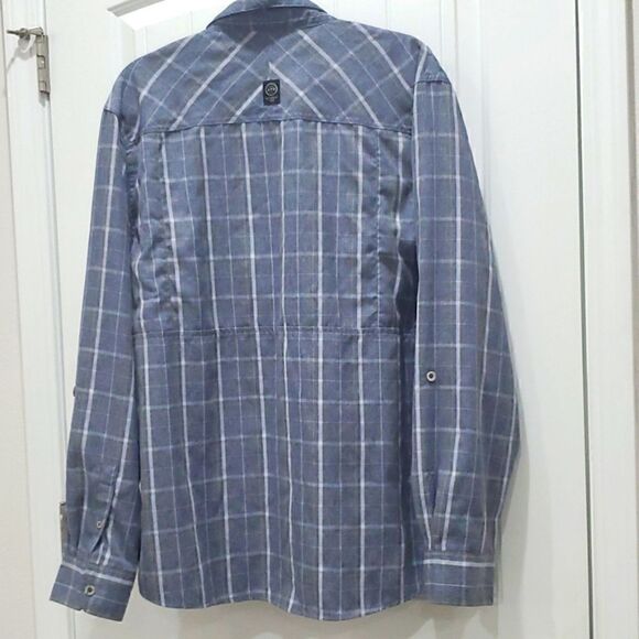 Wrangler ATG Mens Large Shirt , Blue Plaid All Terrain Gear Fishing Hiking, XL - Picture 4 of 5